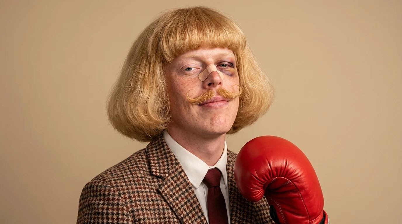 Jean Phail with a black eye